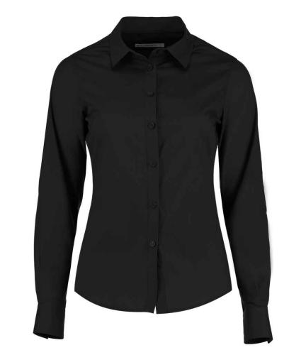 Kus. Kit Lds T/F L/S Poplin Shirt - Black - 10